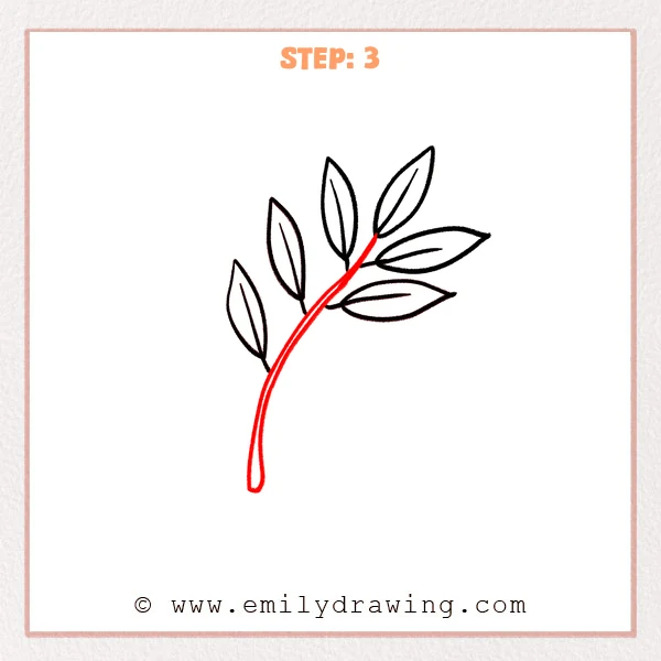 how to draw an olive branch - Step 3